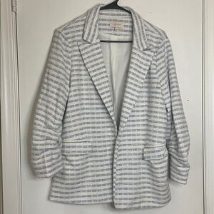 Skies Are Blue Striped Blazer - Blue and White